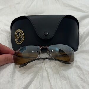 Ray-Ban Silver Frame with Gradient Brown Lenses Sunglasses